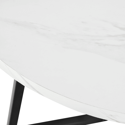 Conjunto de sala de jantar de 5 peças 80 cm - Mesa redonda com pernas metálicas pretas e cadeiras de veludo preto