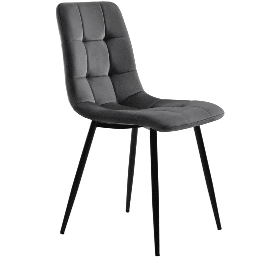 Conjunto de sala de jantar de 5 peças 100 cm - Mesa redonda com 4 cadeiras de veludo cinzento - Preto