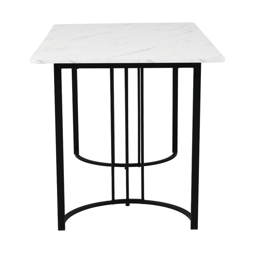 Conjunto de sala de jantar de 5 peças 140x80cm - Mesa com 4 cadeiras de veludo cinza escuro e pernas metálicas pretas