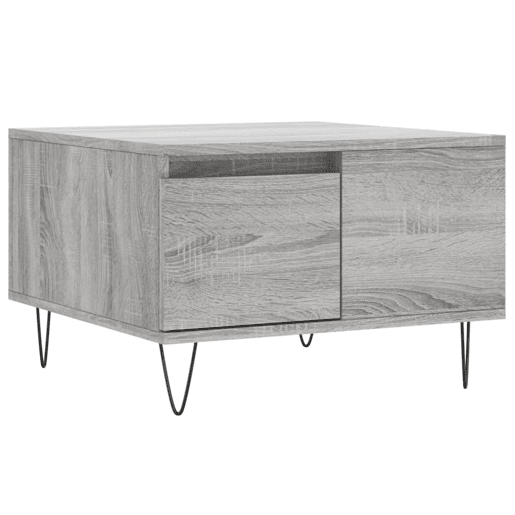 Mesa de Centro, Mesa baixa, 55x55x36,5 cm derivados de madeira cinza sonoma
