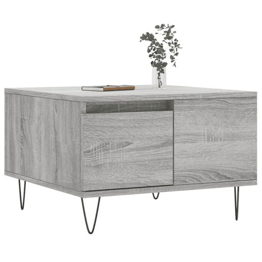 Mesa de Centro, Mesa baixa, 55x55x36,5 cm derivados de madeira cinza sonoma