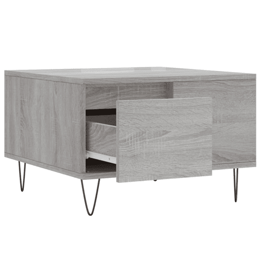 Mesa de Centro, Mesa baixa, 55x55x36,5 cm derivados de madeira cinza sonoma