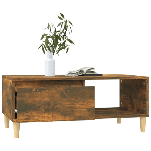 Mesa de Centro, Mesa baixa, 90x50x36,5 cm derivados madeira carvalho fumado