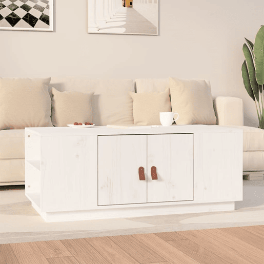 Mesa de Centro, Mesa baixa, 100x50x41 cm pinho maciço branco