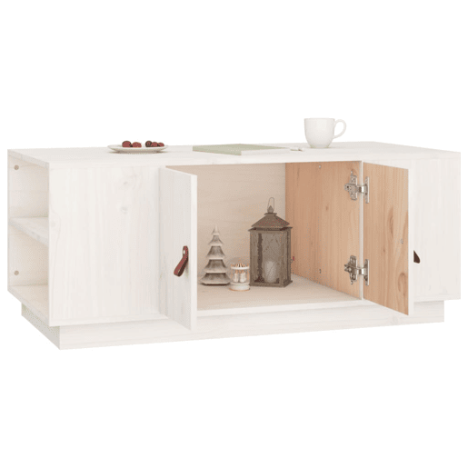 Mesa de Centro, Mesa baixa, 100x50x41 cm pinho maciço branco