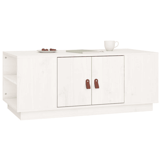 Mesa de Centro, Mesa baixa, 100x50x41 cm pinho maciço branco