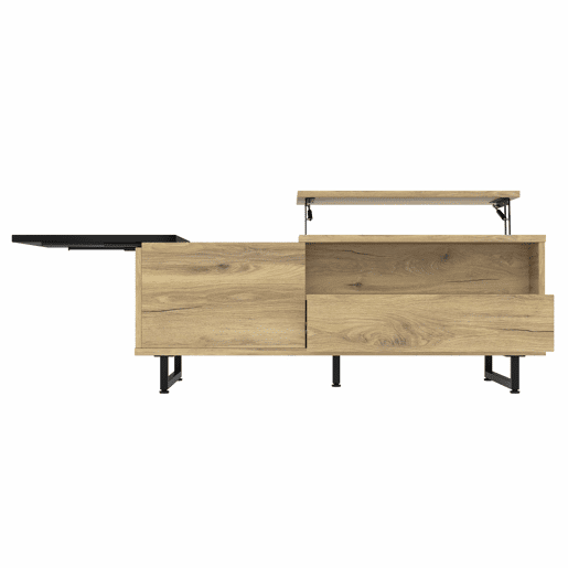 Mesa de centro - com arrumação, design moderno - cor natural Mesa de centro - com arrumação, design moderno - cor natural