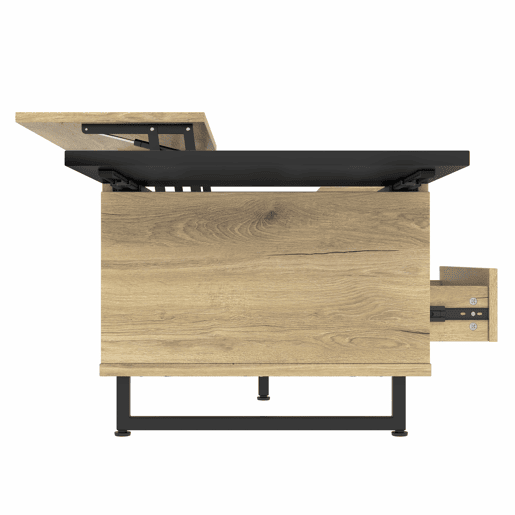 Mesa de centro - com arrumação, design moderno - cor natural Mesa de centro - com arrumação, design moderno - cor natural