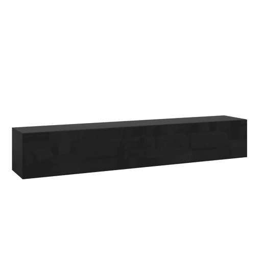 Prateleira suspensa Evaton 2 portas 180x32x30cm Preto alto brilho en.casa
