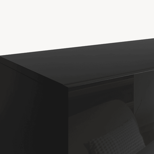 Prateleira suspensa Evaton 2 portas 180x32x30cm Preto alto brilho en.casa