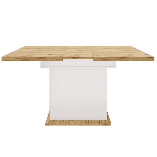 Mesa extensível telescópica 110-140x80cm - Mesa de cozinha com prateleira para snacks e vinho - Branca