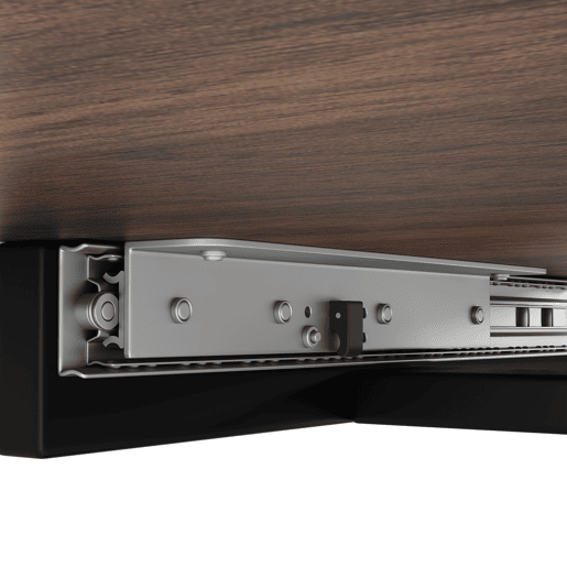 Mesa de jantar retrátil - MDF e metal - tampo com efeito de grão de madeira - Castanho