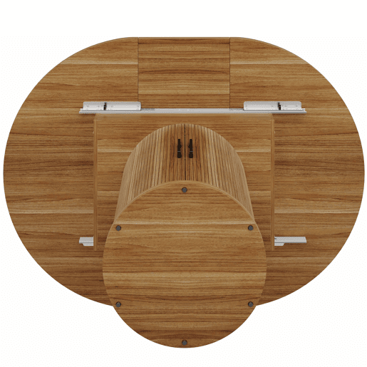 Mesa extensível redonda 118-158 cm - Sala de jantar, cozinha, varanda, extensível para ovalada - NogueiraPreto