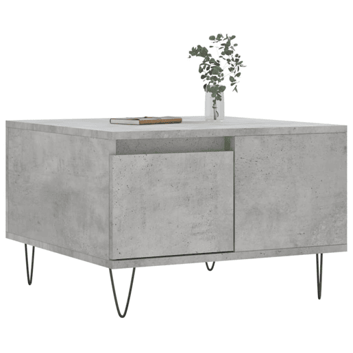Mesa de Centro, Mesa baixa, 55x55x36,5 cm derivados madeira cinzento cimento