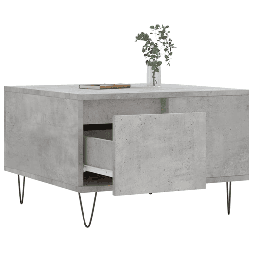 Mesa de Centro, Mesa baixa, 55x55x36,5 cm derivados madeira cinzento cimento
