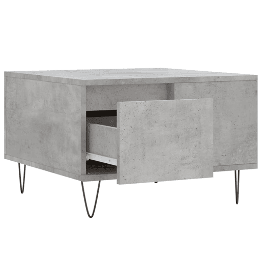 Mesa de Centro, Mesa baixa, 55x55x36,5 cm derivados madeira cinzento cimento