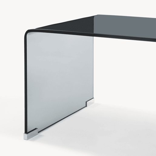 Mesa de centro Väsas montada vidro temperado 90x45x35 cm Cinzento en.casa