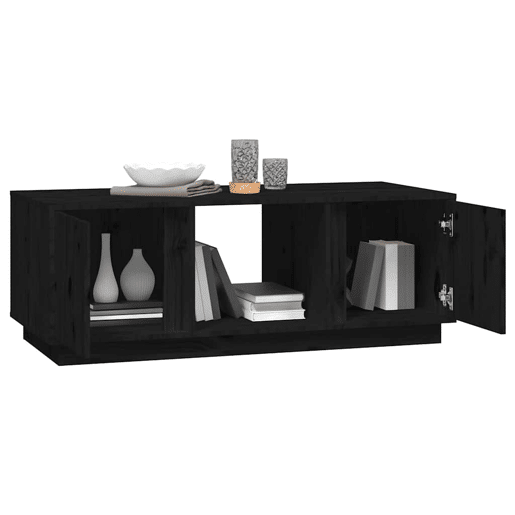 Mesa de Centro, Mesa baixa, 110x50x40 cm madeira de pinho maciça preto