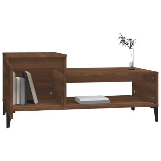 Mesa de Centro, Mesa baixa, 100x50x45 cm derivados madeira carvalho castanho