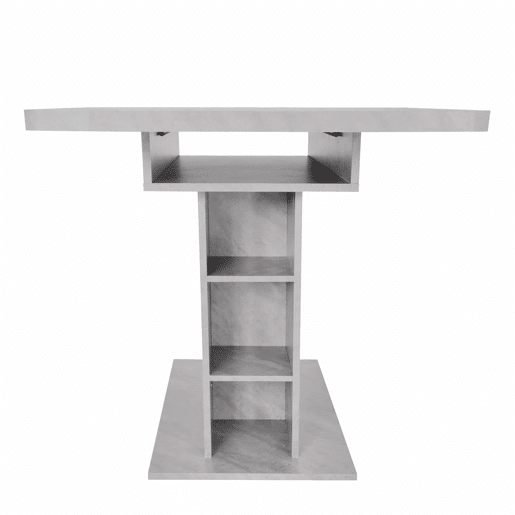 Mesa de jantar moderna extensível com arrumação por baixo - Cinzento