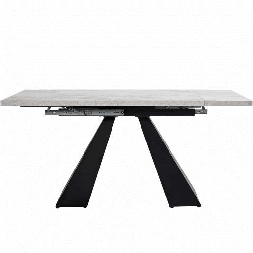 Mesa de jantar extensível 99-159x74 cm - Mesa compacta com design flexível - Cinza