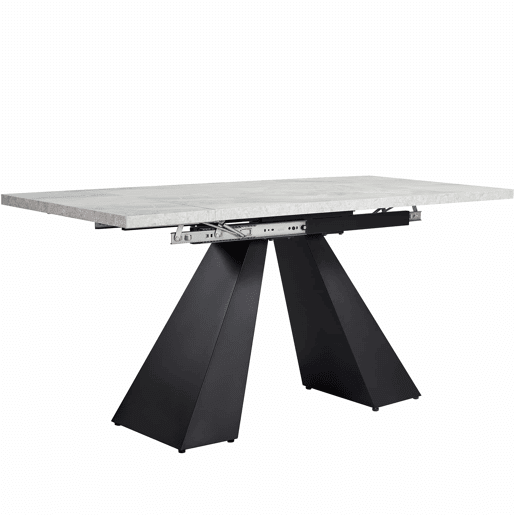 Mesa de jantar extensível 99-159x74 cm - Mesa compacta com design flexível - Cinza