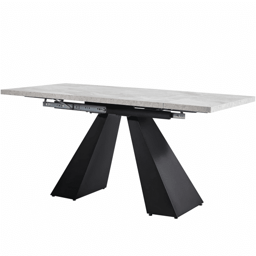 Mesa de jantar extensível 99-159x74 cm - Mesa compacta com design flexível - Cinza
