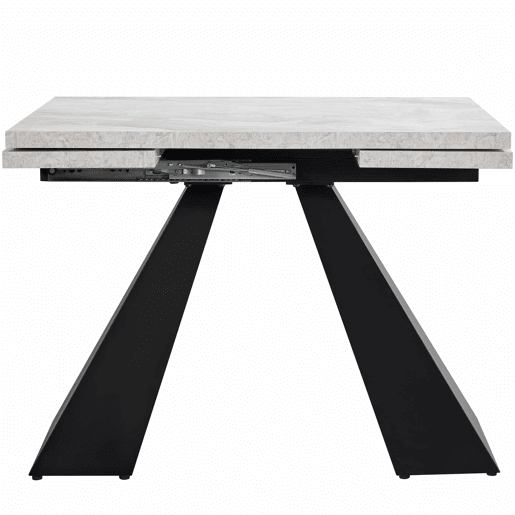 Mesa de jantar extensível 99-159x74 cm - Mesa compacta com design flexível - Cinza