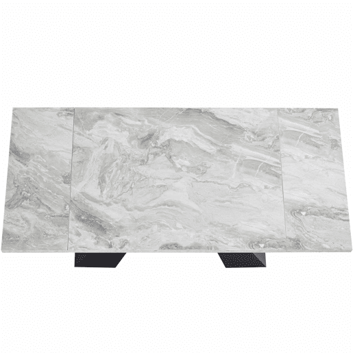 Mesa de jantar extensível 99-159x74 cm - Mesa compacta com design flexível - Cinza