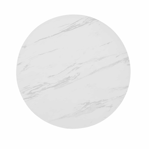 Mesa redonda 1 peça - Mesa de cozinha com estrutura metálica única - Branco Preto