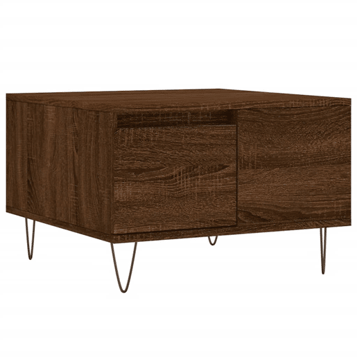 Mesa de Centro, Mesa baixa, 55x55x36,5cm derivados madeira carvalho castanho