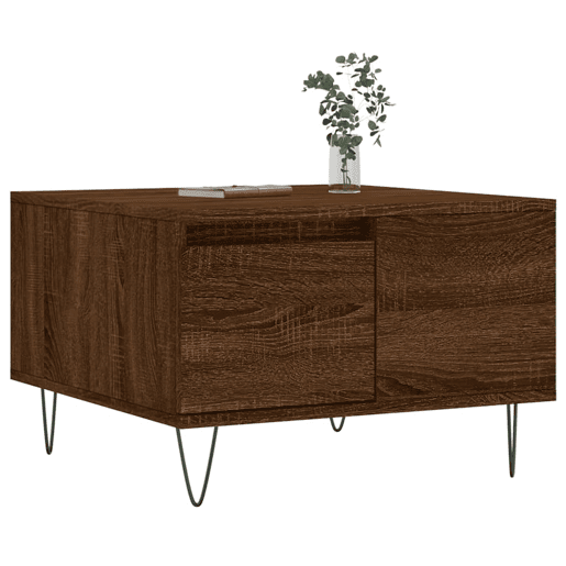 Mesa de Centro, Mesa baixa, 55x55x36,5cm derivados madeira carvalho castanho