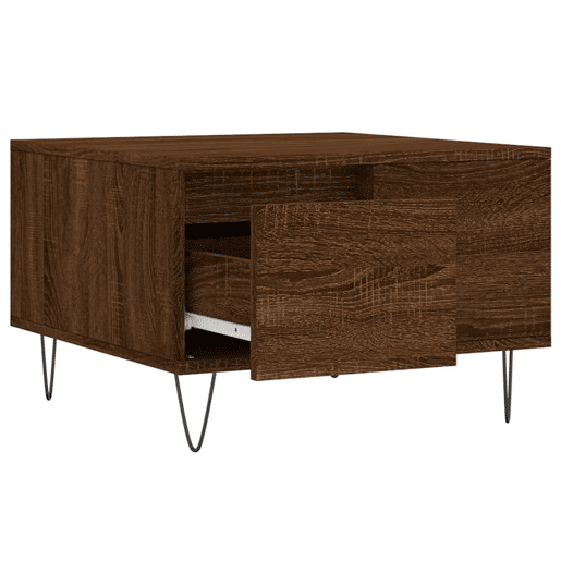 Mesa de Centro, Mesa baixa, 55x55x36,5cm derivados madeira carvalho castanho
