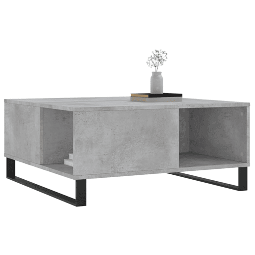Mesa de Centro, Mesa baixa, 80x80x36,5 cm derivados madeira cinzento cimento