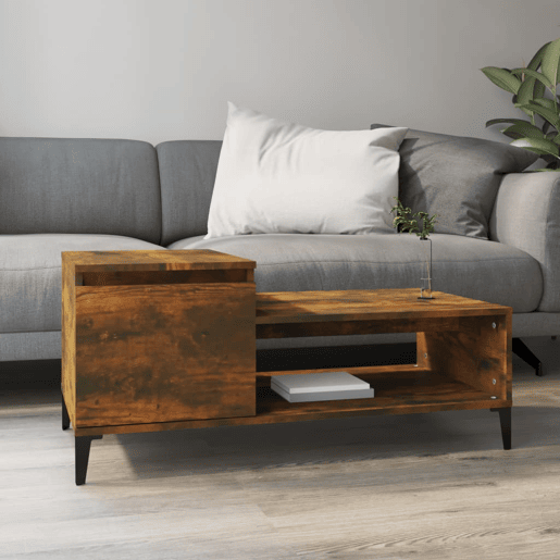 Mesa de Centro, Mesa baixa, 100x50x45 cm derivados madeira carvalho fumado