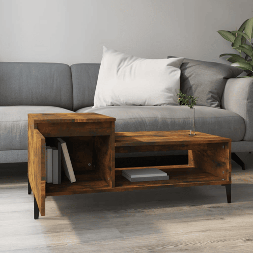 Mesa de Centro, Mesa baixa, 100x50x45 cm derivados madeira carvalho fumado
