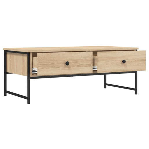 Mesa de Centro, Mesa baixa, 101x49x39,5 cm derivados madeira carvalho sonoma