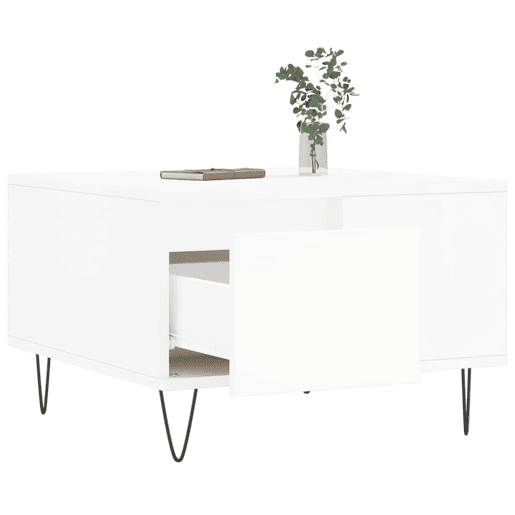 Mesa de Centro, Mesa baixa, 55x55x36,5 cm derivados de madeira branco