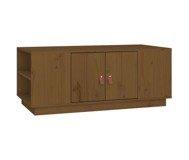 Mesa de café - mesa de centro madera maciza de pino marrón miel 100x50x41 cm