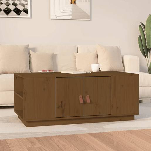 Mesa de Centro, Mesa baixa, 100x50x41 cm pinho maciço castanho mel