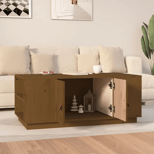 Mesa de Centro, Mesa baixa, 100x50x41 cm pinho maciço castanho mel