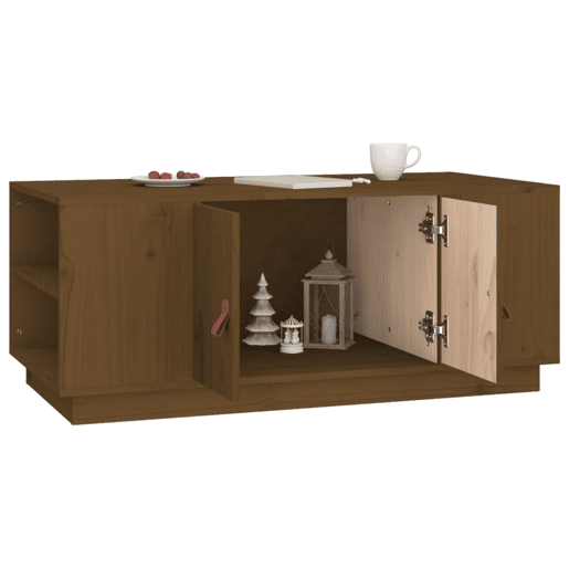 Mesa de Centro, Mesa baixa, 100x50x41 cm pinho maciço castanho mel