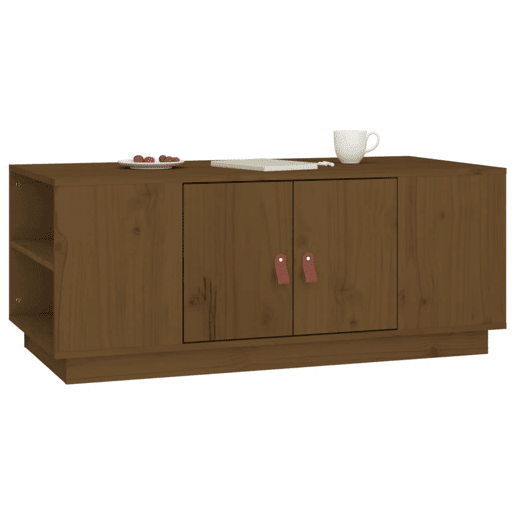 Mesa de Centro, Mesa baixa, 100x50x41 cm pinho maciço castanho mel