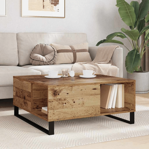Mesa de Centro, Mesa baixa, Madeira Antiga 80 x 80 x 36,5 cm Mesa de Centro, Mesa baixa, Madeira Antiga 80 x 80 x 36,5 cm