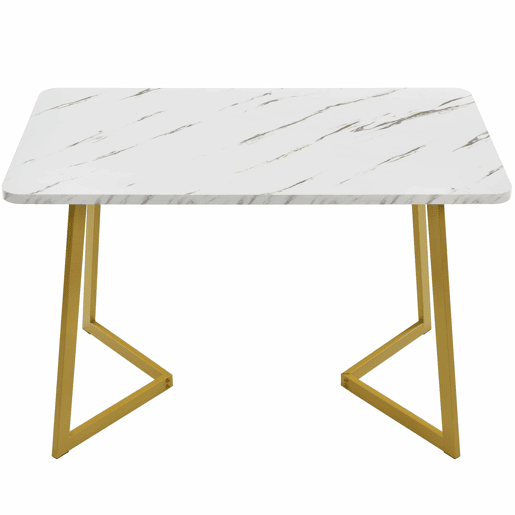 Conjunto de sala de jantar 117x68 cm - Mesa retangular moderna com 4 cadeiras, veludo cinzento, pernas douradas