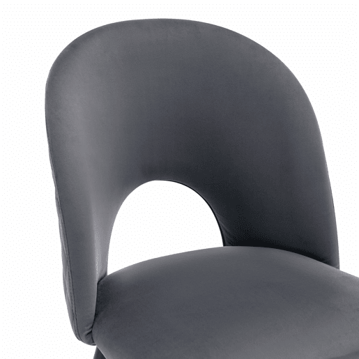 Conjunto de sala de jantar 117x68 cm - Mesa retangular moderna com 4 cadeiras, veludo cinzento, pernas douradas