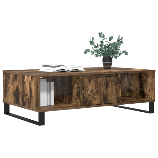 Mesa de Centro, Mesa baixa, 104x60x35cm derivados de madeira carvalho fumado