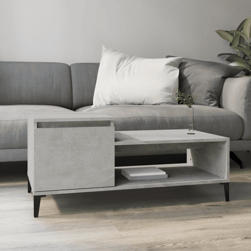 Mesa de Centro, Mesa baixa, 100x50x45 cm derivados madeira cinzento cimento