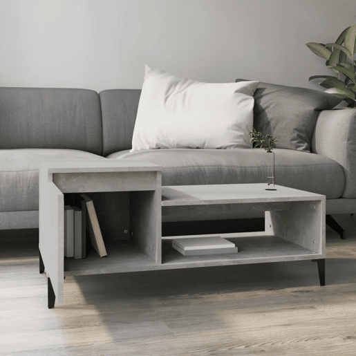 Mesa de Centro, Mesa baixa, 100x50x45 cm derivados madeira cinzento cimento