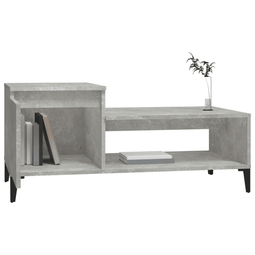 Mesa de Centro, Mesa baixa, 100x50x45 cm derivados madeira cinzento cimento